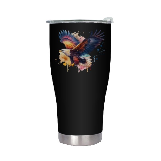 Wedge-tailed Eagle in Flight Stainless Steel Tumblers