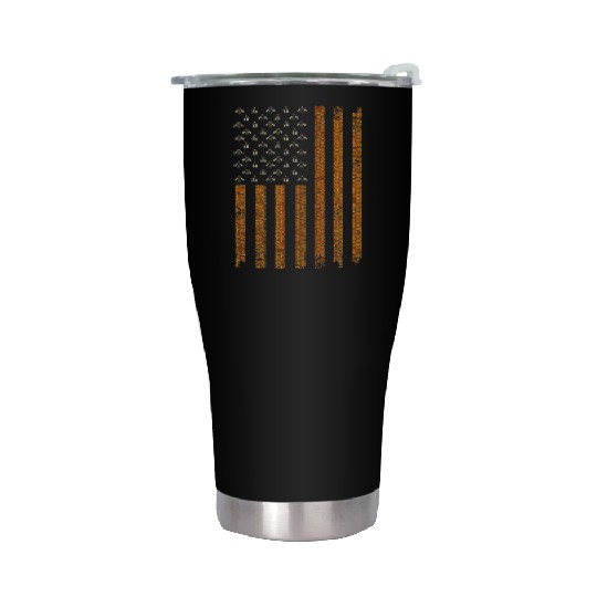 Cool Bee Keeper Art US Flag Honey Beekeeping Stainless Steel Tumblers