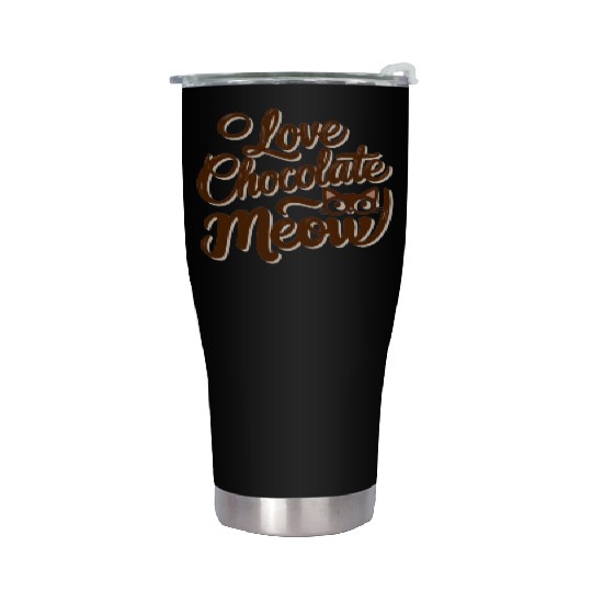I love chocolate & cats Stainless Steel Tumblers