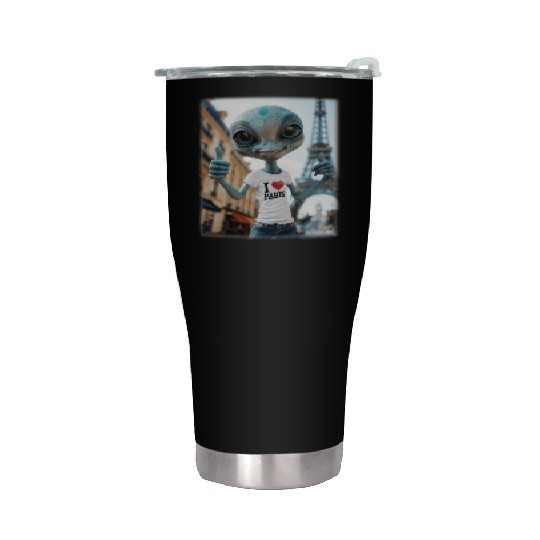 A Alien in Paris. I love Paris Stainless Steel Tumblers