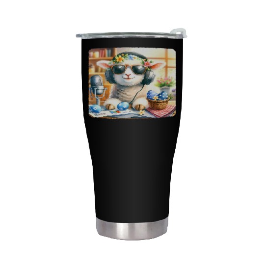 Easter Lamb Cozy Sunglasses Treats Stainless Steel Tumblers