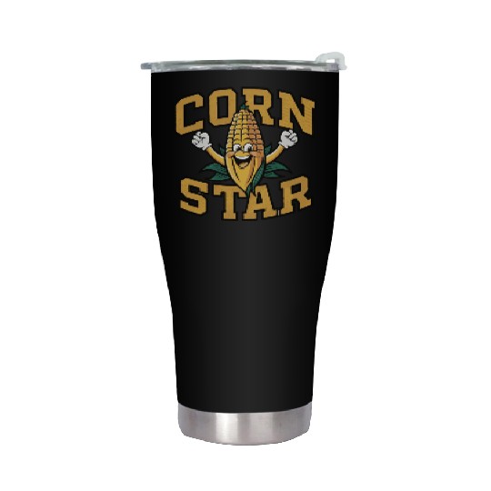 Funny Farm Food Stainless Steel Tumblers Corny Cob Farmer Corn Star
