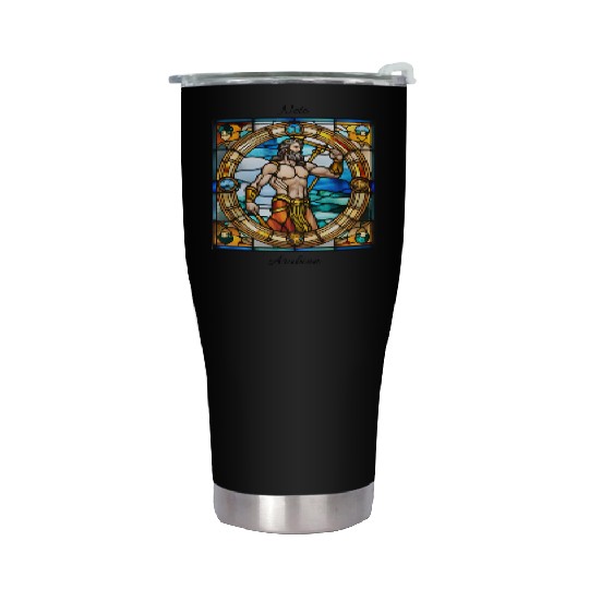 "Poseidon" church window design Stainless Steel Tumblers