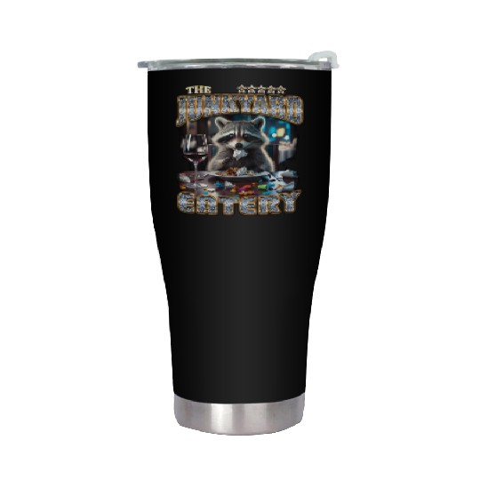 The Junkyard Eatery Funny Raccoon Bootleg Stainless Steel Tumblers