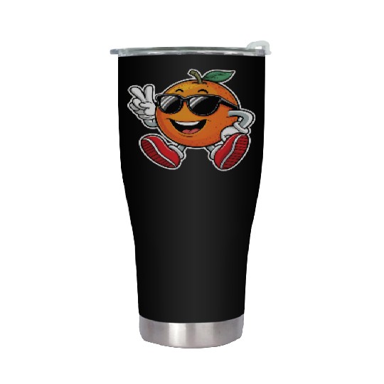 Funny Orange Fruit Relaxing Stainless Steel Tumblers