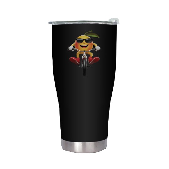 Mango Cycling On Bike Realistic Stainless Steel Tumblers
