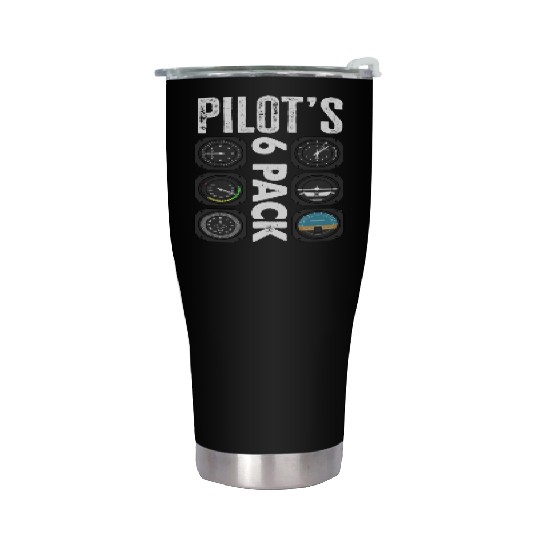 Pilots 6 Pack Funny Pilot Stainless Steel Tumblers