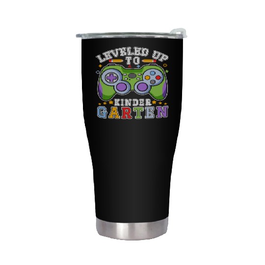 Leveled Up To Kindergarten Back To School Kids Stainless Steel Tumblers
