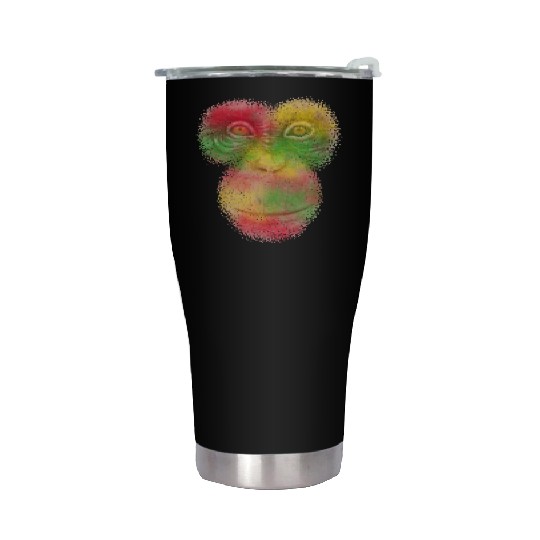 Colorful Retro Monkey Face Stainless Steel Tumblers - Funny Monkey