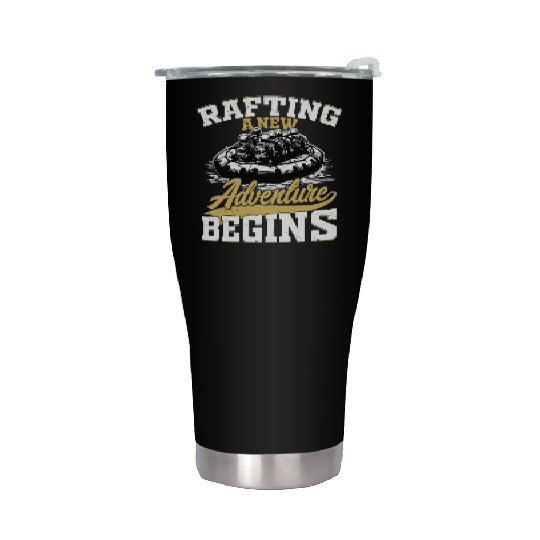 Rafting A New Adventure Begins Paddling White Wate Stainless Steel Tumblers