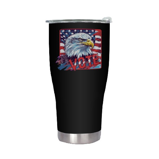 Unique Eagle American Flag Vote US Election 2024 Stainless Steel Tumblers