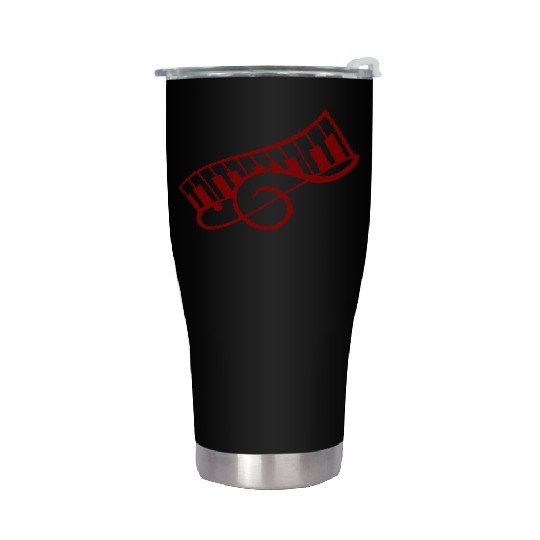 Music Clef Note Keyboard Piano Keys Party Treble Stainless Steel Tumblers