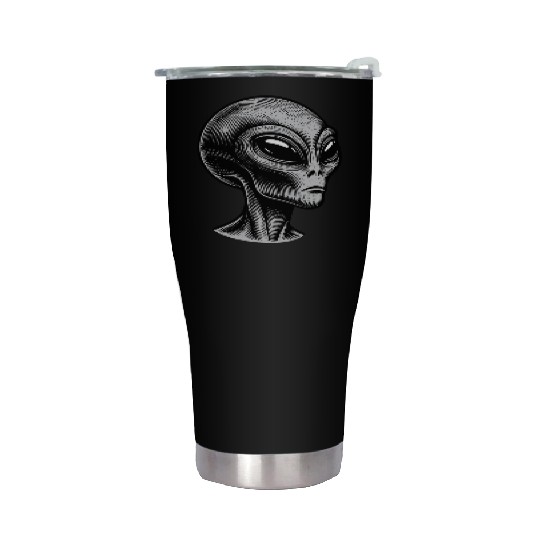 Grey Alien Stainless Steel Tumblers