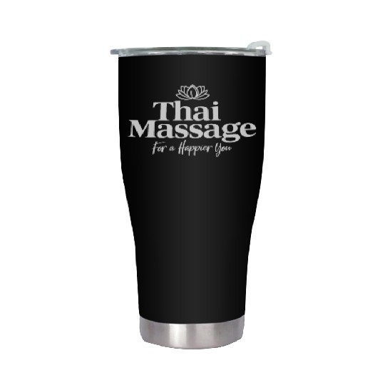 Thai Massage For A Happier You Lotus Emblem Stainless Steel Tumblers