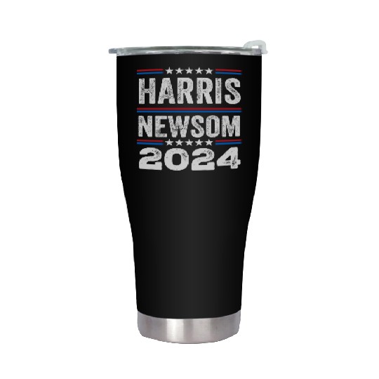 Kamala Harris Newsom 2024 US Election Democrat Stainless Steel Tumblers