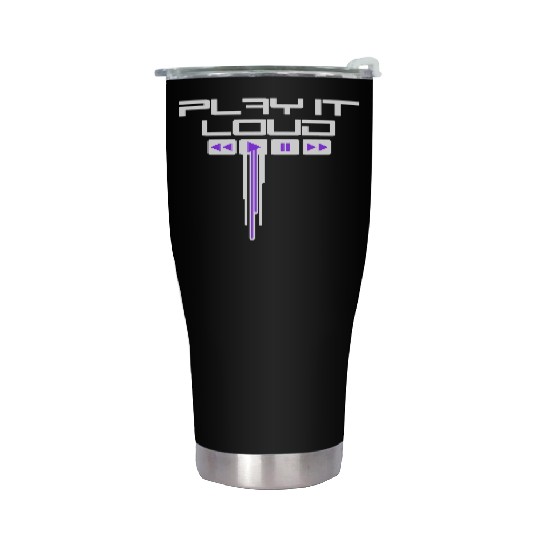 Play it Loud Button Graffiti Drop Club Music Party Stainless Steel Tumblers
