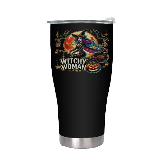 Couple Halloween Husband Witchy Woman Halloween Stainless Steel Tumblers