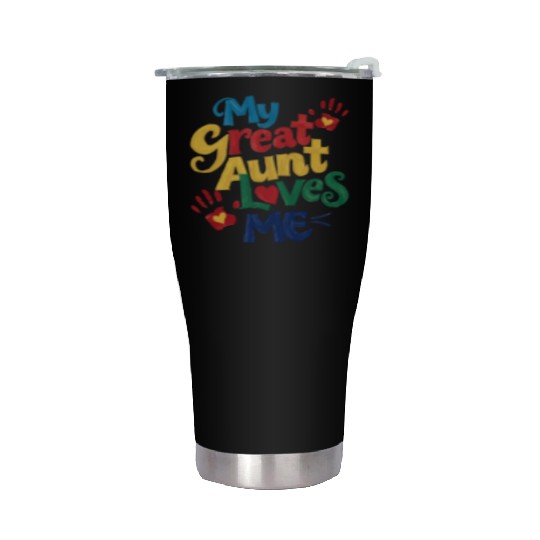 Handprint My Great Aunt Loves Me Stainless Steel Tumblers
