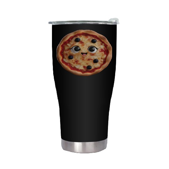 Happy Pizza Realistic Stainless Steel Tumblers