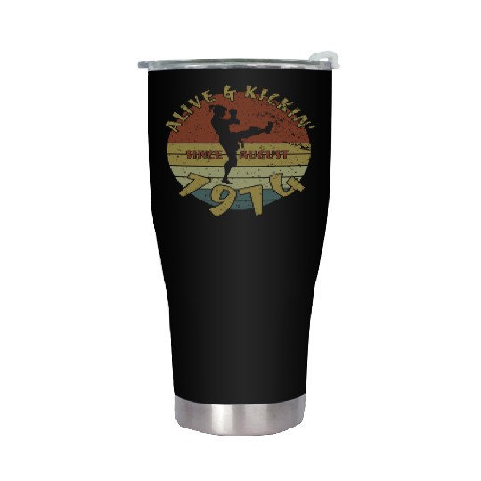 50th birthday Alive and kickin since 08/1974 Stainless Steel Tumblers