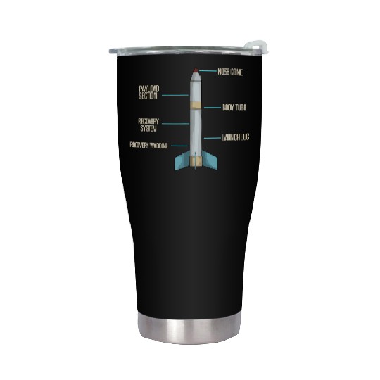 Aerospace Model Rocket Kit Drawing Design Stainless Steel Tumblers