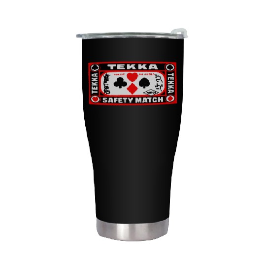 Indian Safety Matches Matchbox Art Suits of Poker Stainless Steel Tumblers