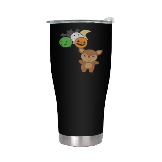 Deer Halloween Balloons Kids Cute Animals Stainless Steel Tumblers