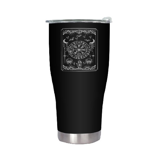 Tarot Card Magic Symbol Celestial Moon Witchy Stainless Steel Tumblers