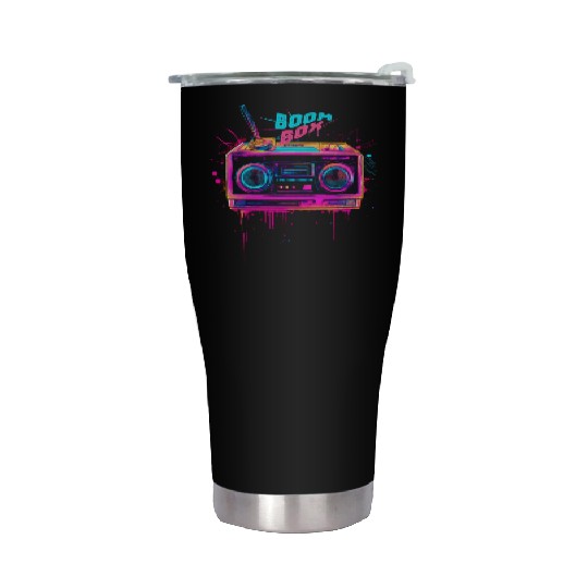 boombox 80s music Stainless Steel Tumblers