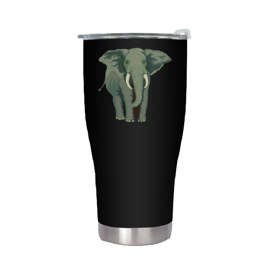 Elephant Face Funny Stainless Steel Tumblers - Funny Animal Face Lover