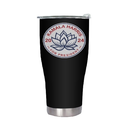Kamala Harris For President Kamala Lotus Stainless Steel Tumblers