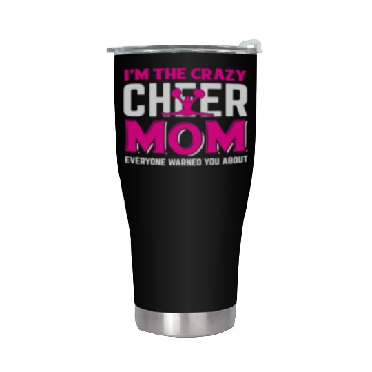 Crazy Cheer Mom Cheerleading Mommy Mother's Day Stainless Steel Tumblers