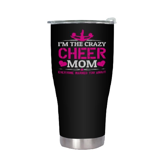 Crazy Cheer Mom Cheerleading Mommy Mother's Day Stainless Steel Tumblers