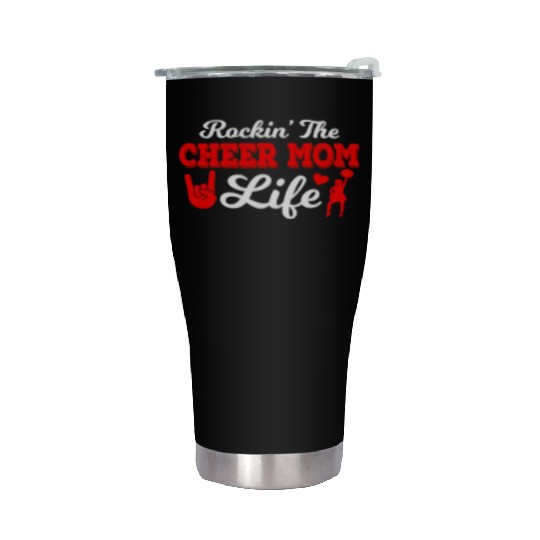 Rockin Cheer Mom Life Cheerleading Mother's Day Stainless Steel Tumblers