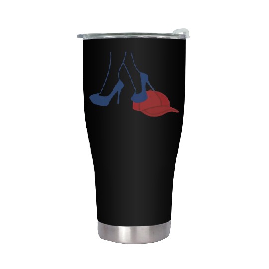 Heels stepping on Red MAGA Hat Election 2024 Stainless Steel Tumblers