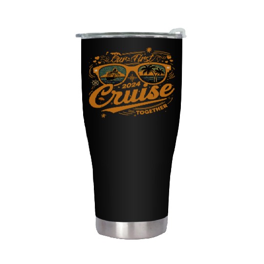 Our First Cruise 2024 Together Couple Family Stainless Steel Tumblers