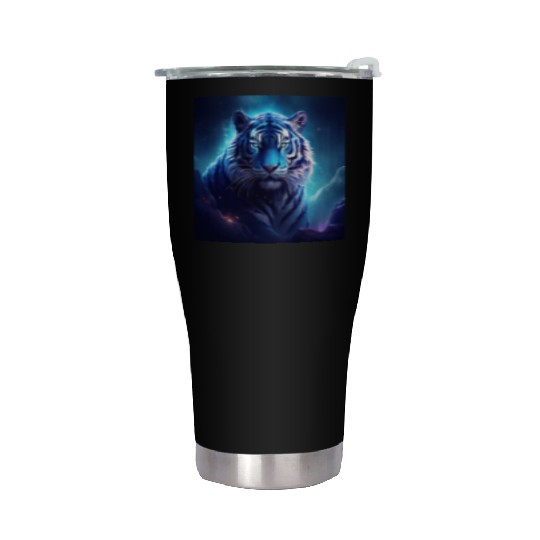 Blue Fantasy Tiger Stainless Steel Tumblers