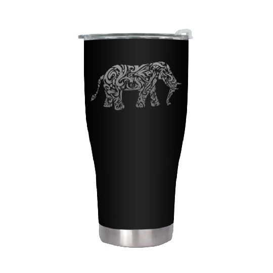 Tribal Elephant Graphic Design Cool Animal Lover Stainless Steel Tumblers