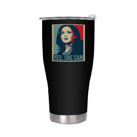Kamala Harris USA Election Yes SHE CAN Stainless Steel Tumblers