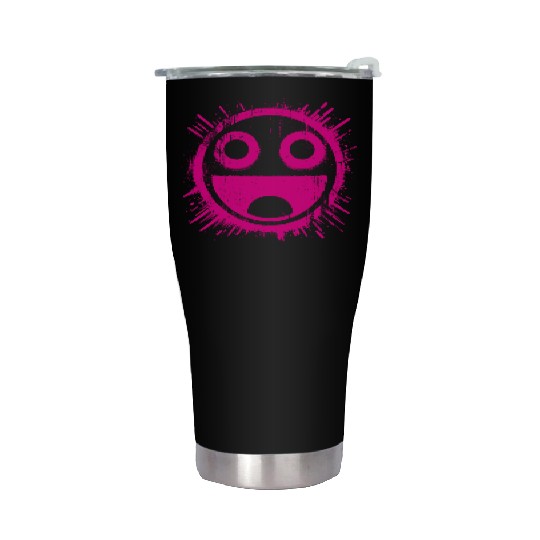 Pink Joyful Face Stainless Steel Tumblers