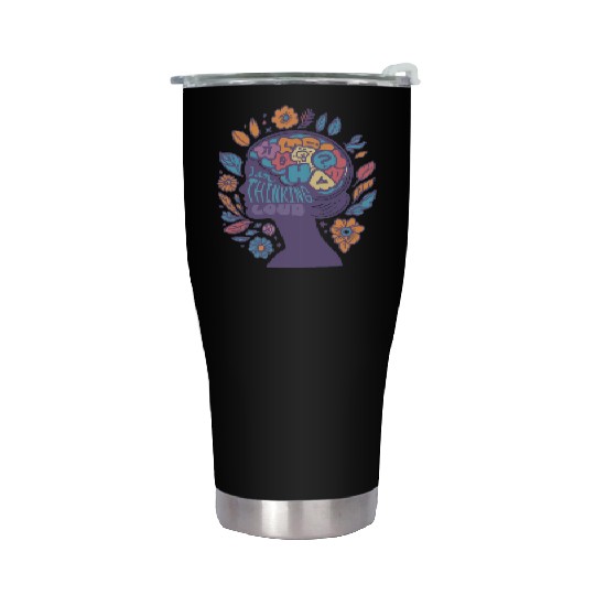 INTROVERTED GIRL: I am thinking LOUD, graphic Stainless Steel Tumblers