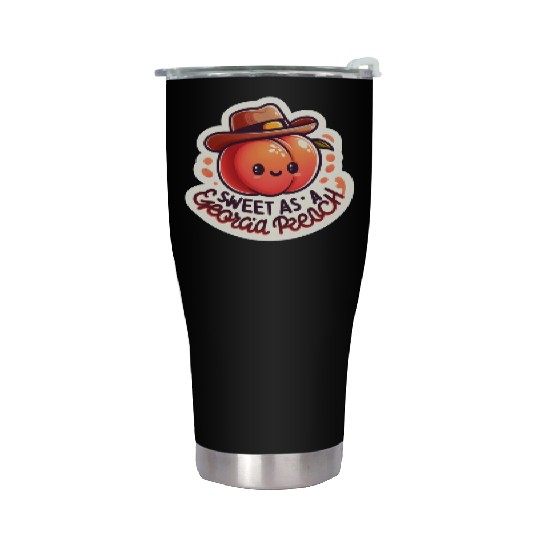 Sweet as a Georgia Peach Sticker Stainless Steel Tumblers