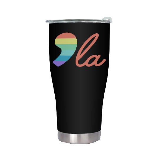 Comma La Kamala Harris Rainbow Election 2024 Stainless Steel Tumblers