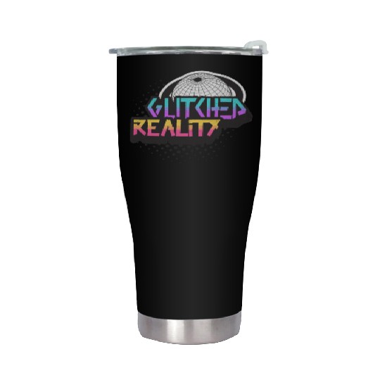 Glitched Reality - Futuristic Y2K Streetwear Stainless Steel Tumblers