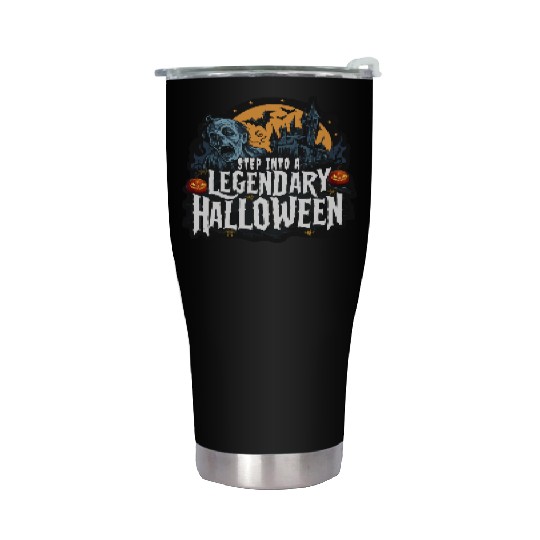 Spine Chilling Spooky Halloween Horror Design Stainless Steel Tumblers
