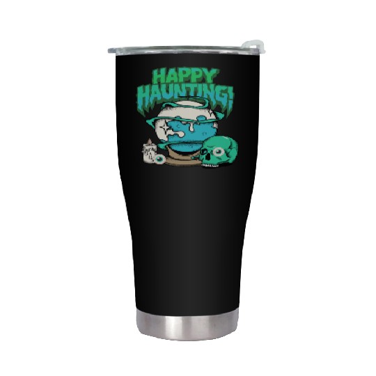 Happy Haunting Skull Stainless Steel Tumblers: Urban Streetwear wit