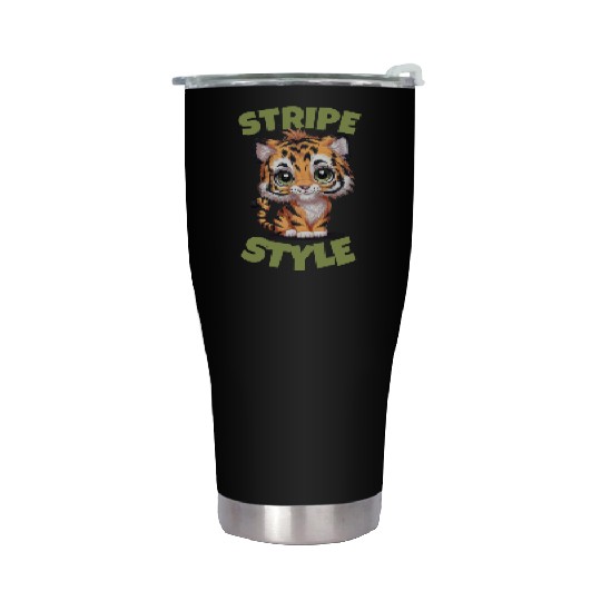 Cute Tiger Stripe Style Stainless Steel Tumblers