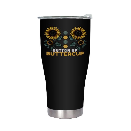 Button Up Buttercup Stainless Steel Tumblers