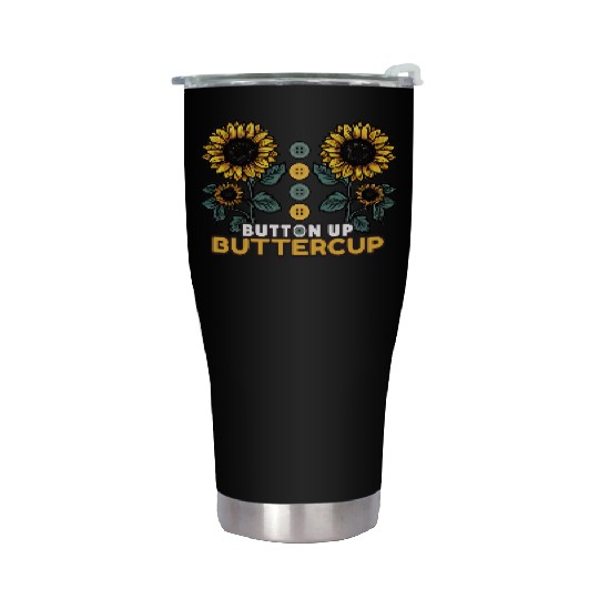 Button Up Buttercup Stainless Steel Tumblers