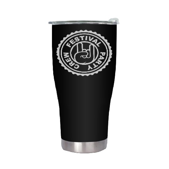 Festival party crew round stamp metal hand gesture Stainless Steel Tumblers